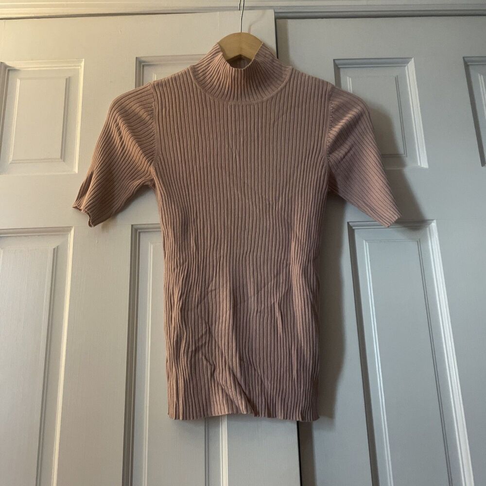 Vintage J. Jill Slim ribbed short-sleeve turtleneck Made In Hong Kong Size XS